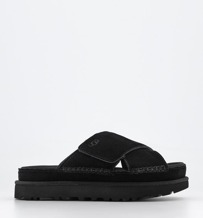 Ladies black hot sale sliders uk