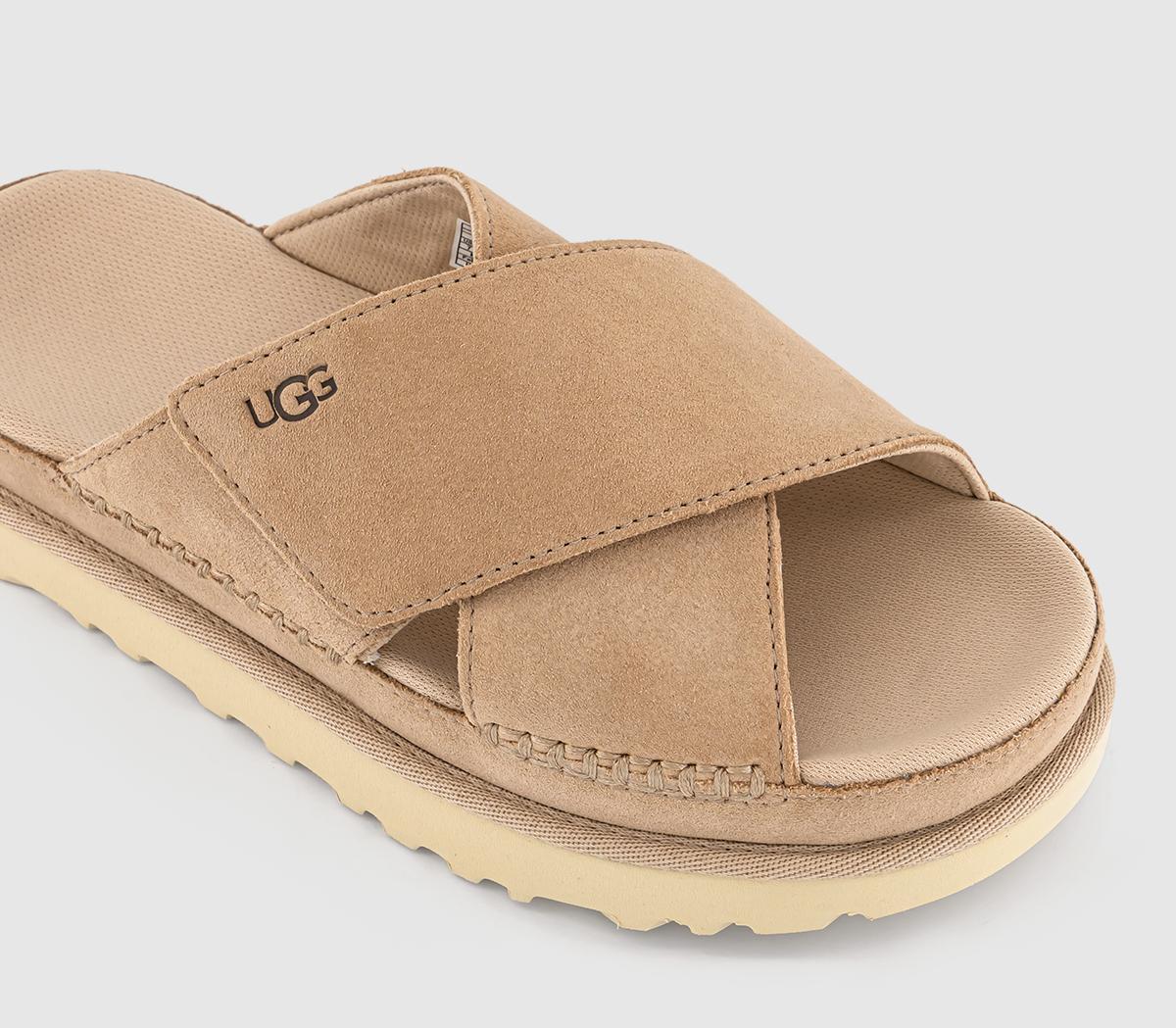 UGG Goldenstar Cross Slides Driftwood Women s Sandals UGG Goldenstar Cross Slides Driftwood Women s Sandals