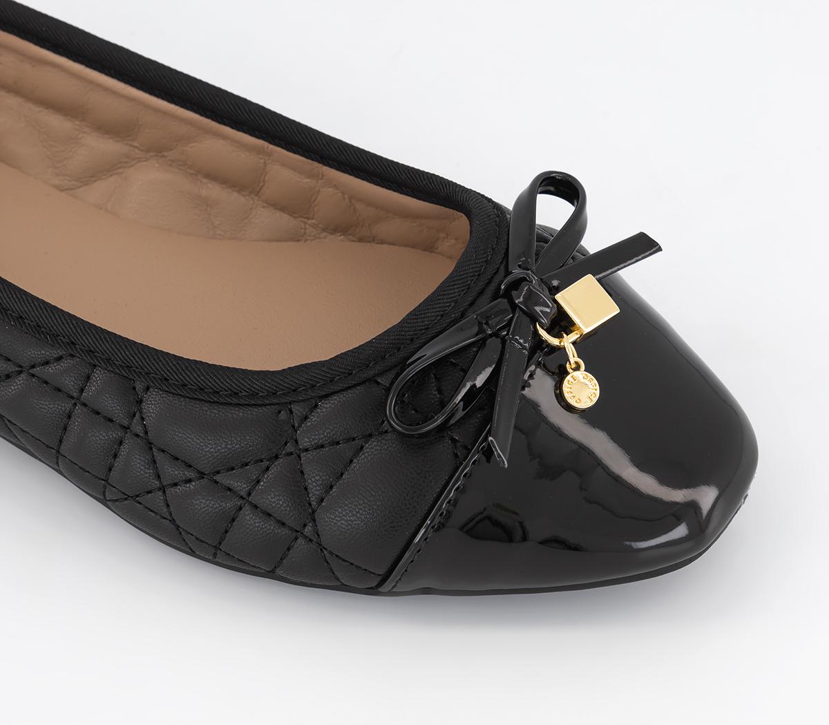 OFFICEWide Fit Forevermore Quilted Ballet PumpsBlack