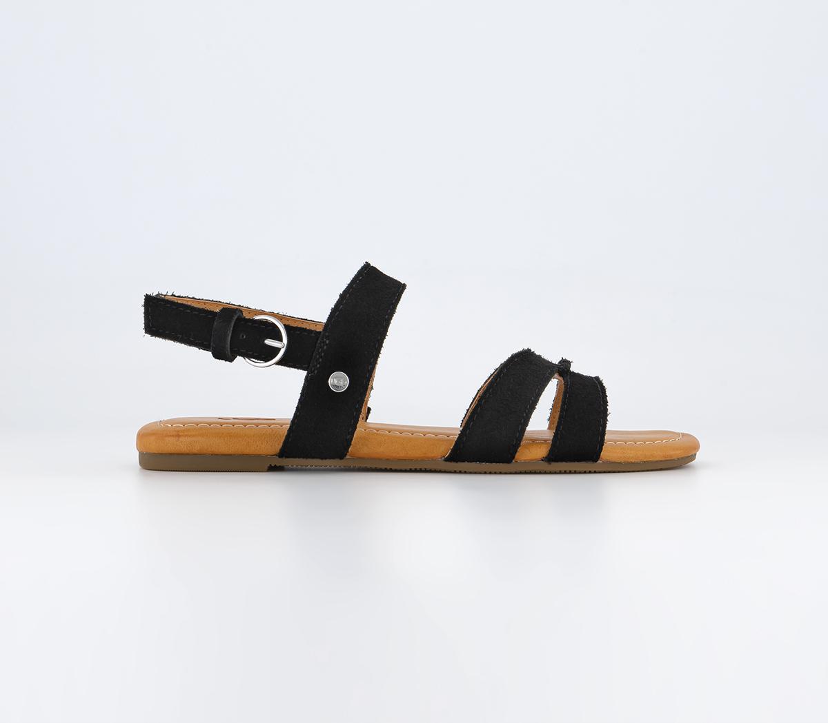 Office black hot sale flat sandals