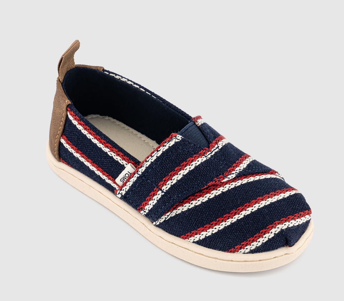 TOMSToms Alpargata Tiny Shoes TOMSToms Alpargata Tiny ShoesNavy Woven Stripes