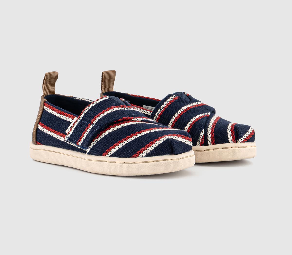 TOMSToms Alpargata Tiny Shoes TOMSToms Alpargata Tiny ShoesNavy Woven Stripes