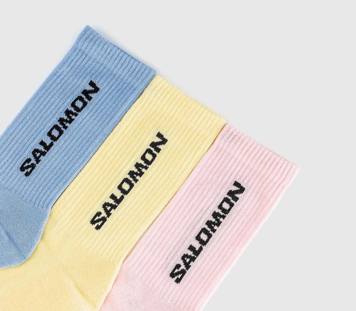 SalomonEveryday Crew 3 Pack SocksBrunnera Blue Dusty Yellow Icy Pink