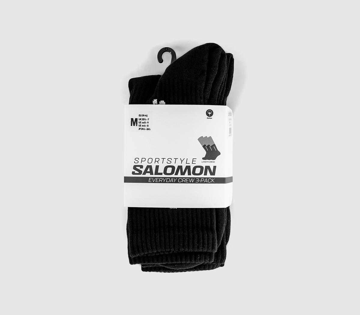 SalomonEveryday Crew 3 Pack SocksBlack Black Black