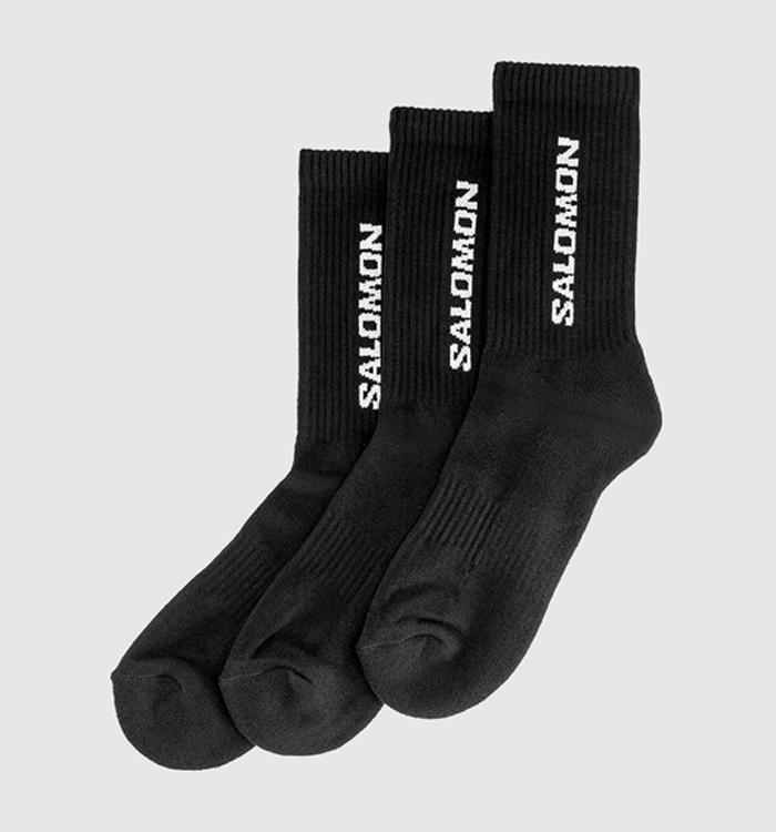 Salomon Everyday Crew 3 Pack Socks Black Black Black