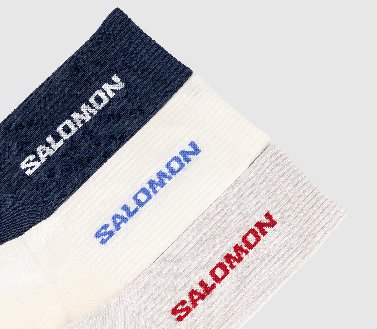 SalomonEveryday Crew 3 Pack SocksSpellbound Vanilla Ice Lunar Rock