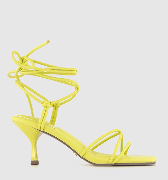 Neon Yellow Strappy Toggle Detail Heeled Sandals – FloralKini