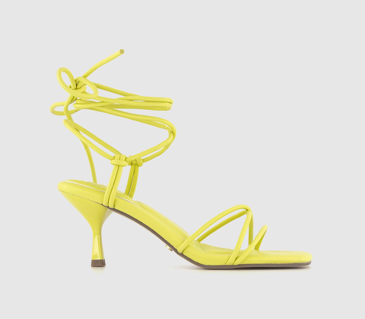 OFFICE Maddox Strappy Knot Kitten Heel Sandals Lime - Mid Heels