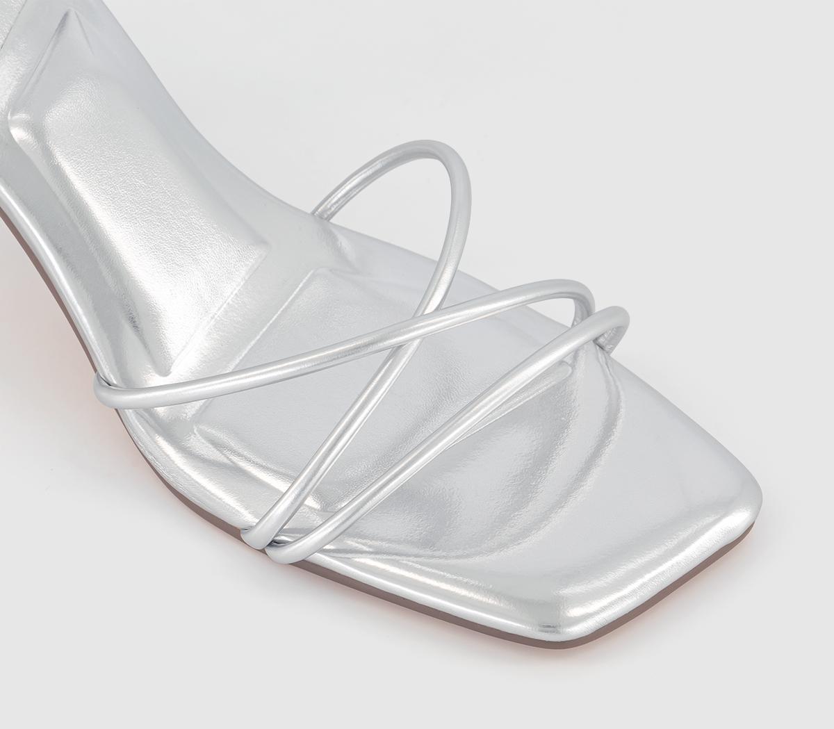 OFFICEMaddox Strappy Knot Kitten Heel SandalsSilver