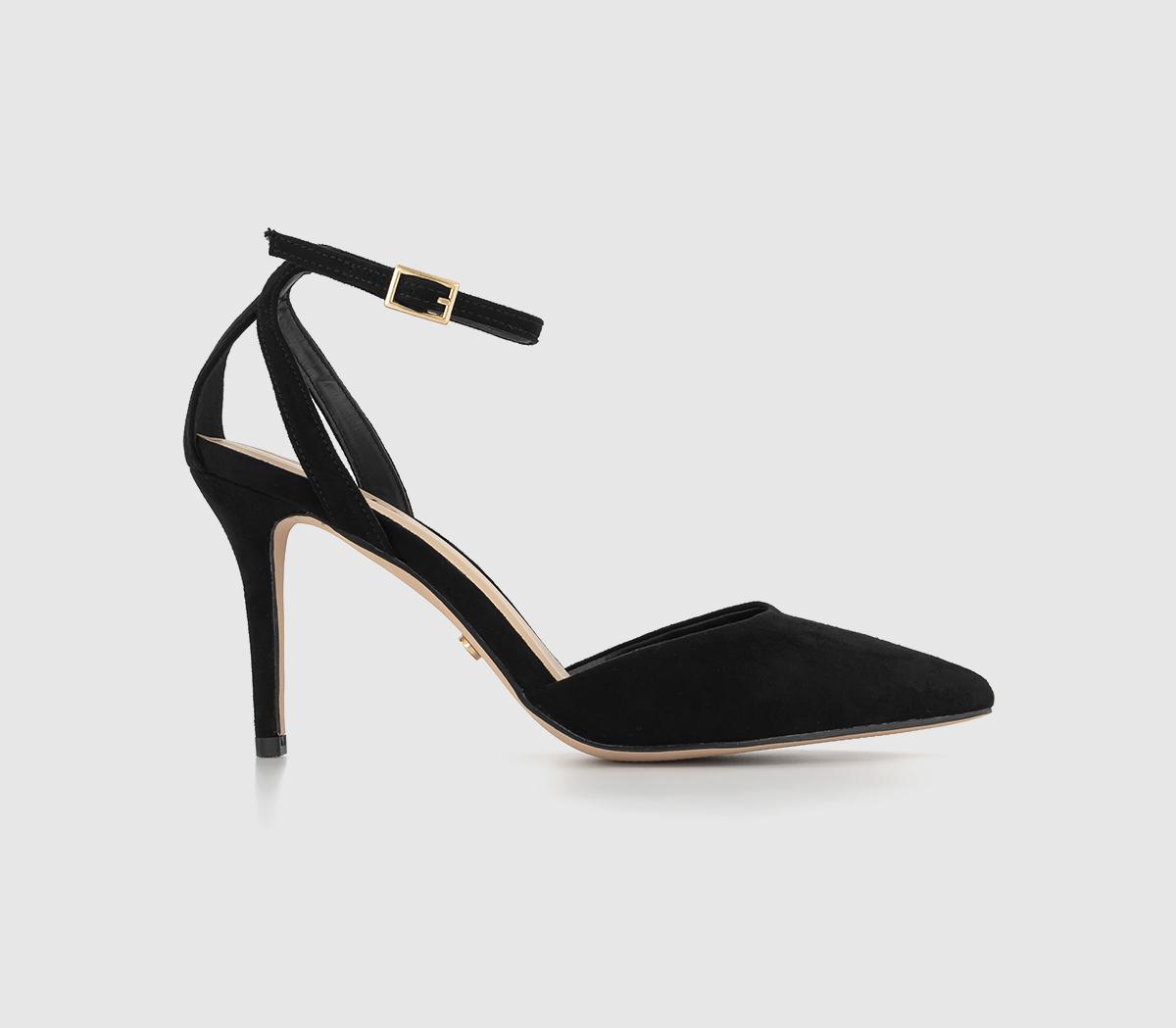 Black Sepphe Cut-Out Strap Heeled Mule Pumps - CHARLES & KEITH IN