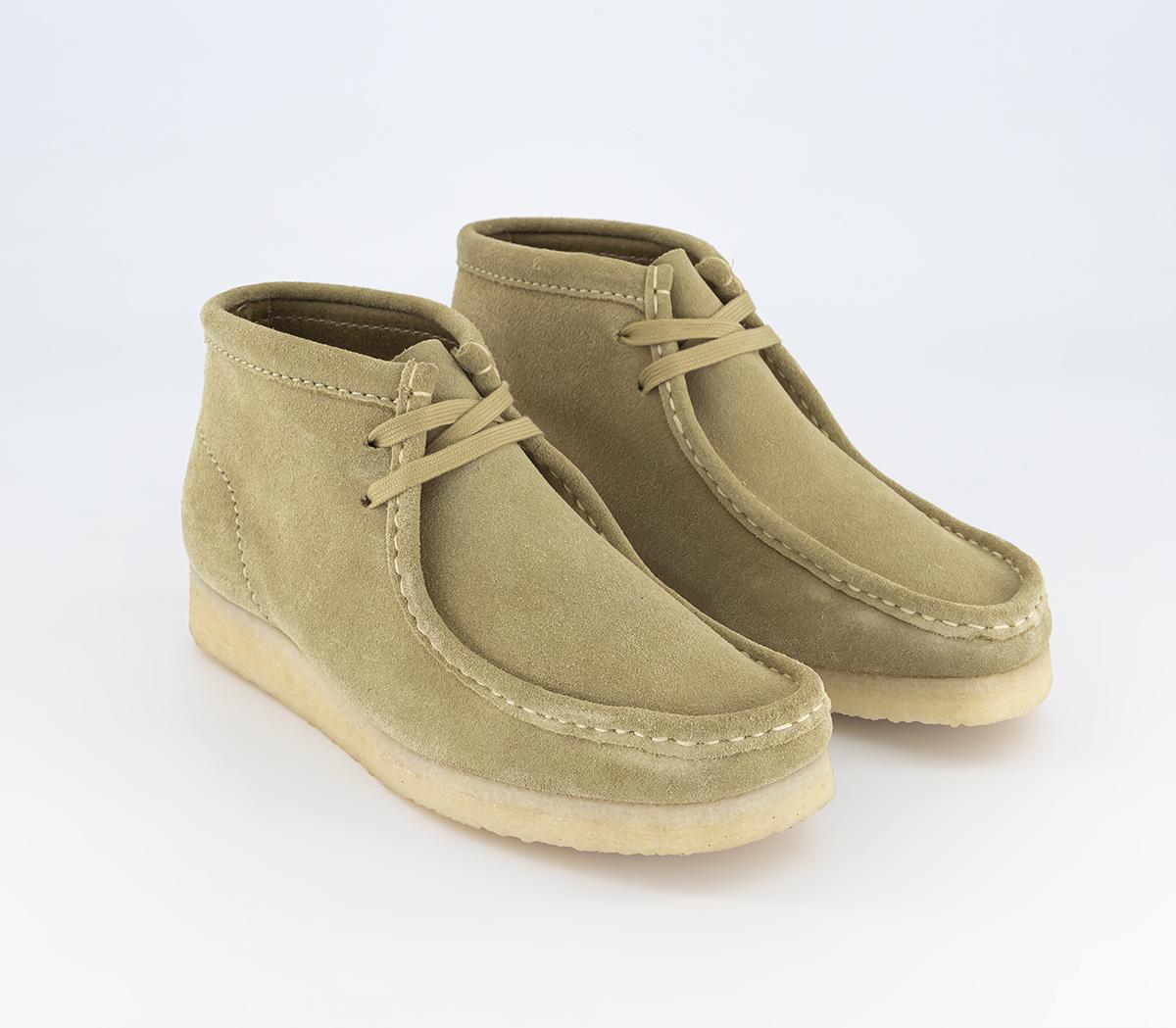 Clarks Originals Womens Wallabee Boot Maple Suede Natural, 8