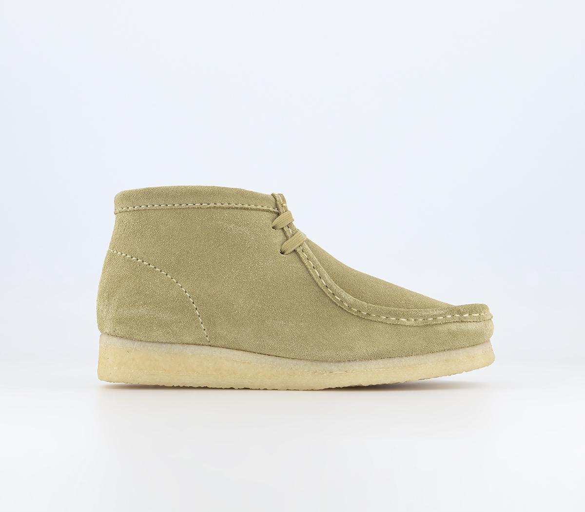Clarks Originals Womens Wallabee Boot Maple Suede In Natural, 5