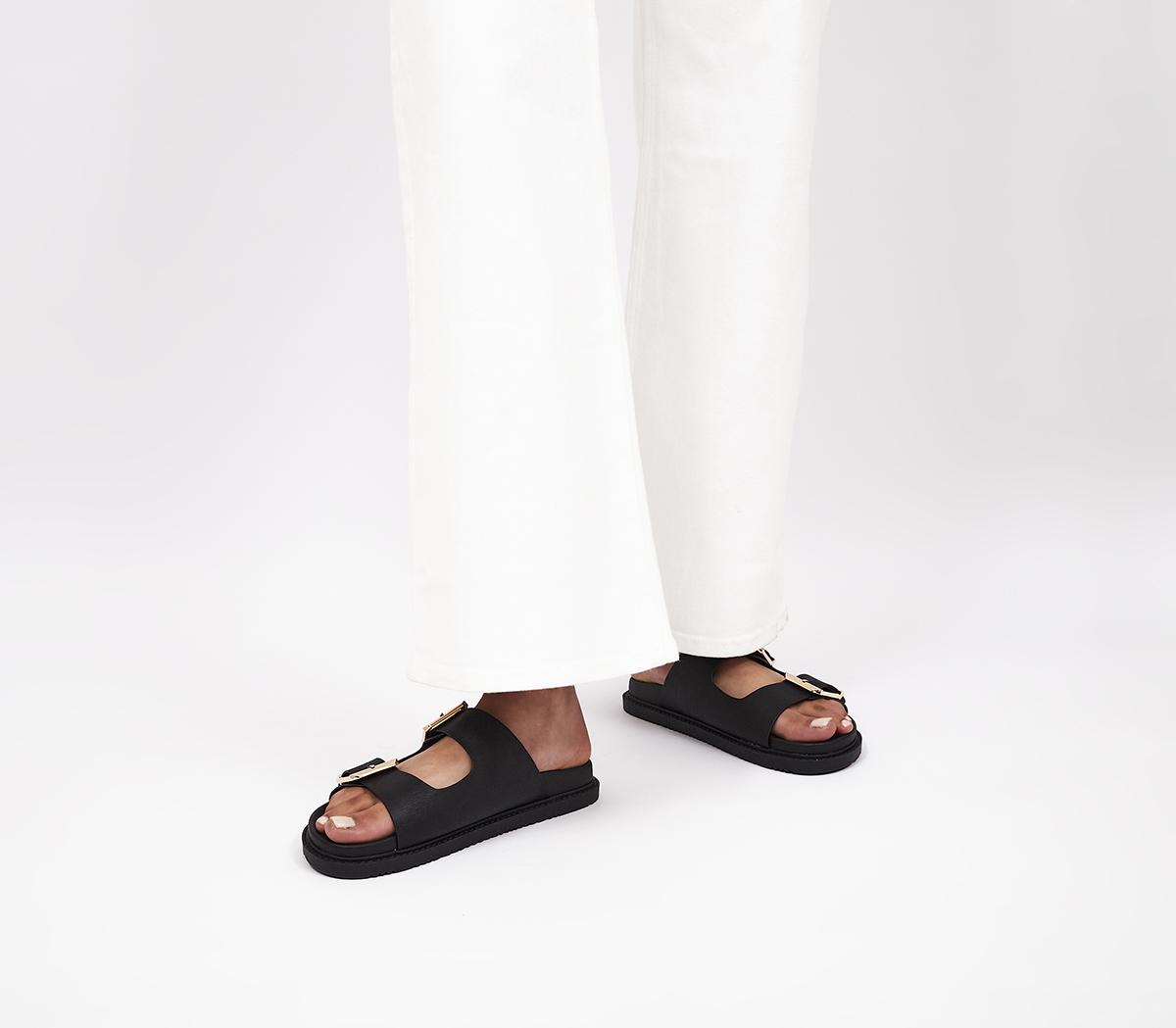 Sunkissed Double Strap Chunky Sliders Black