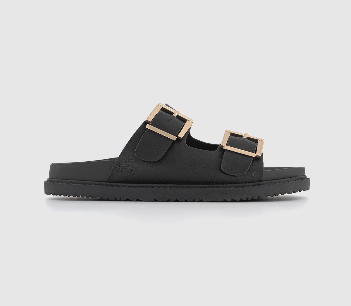 OFFICESunkissed Double Strap Chunky SlidersBlack