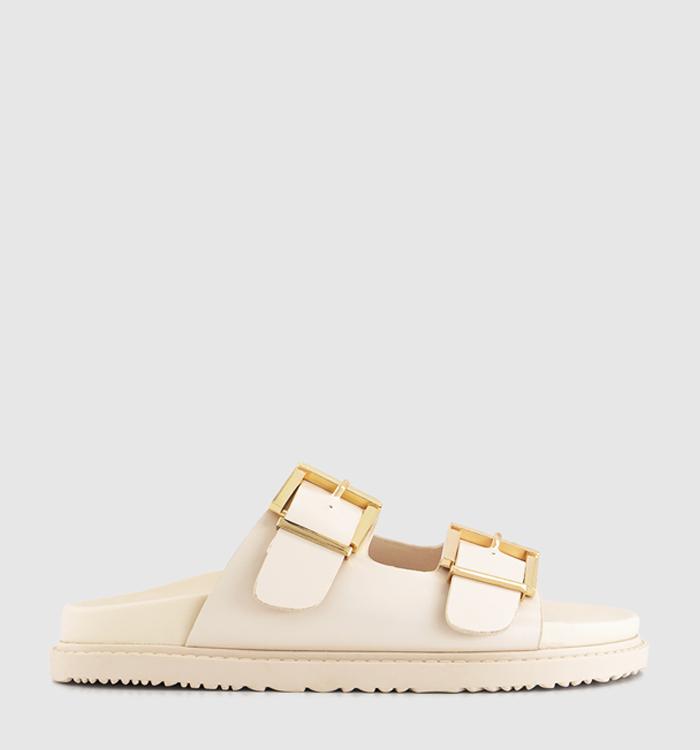 OFFICE Sunkissed Double Strap Chunky Sliders Off White