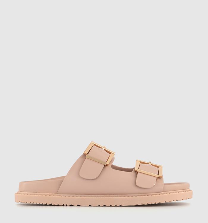 OFFICE Sunkissed Double Strap Chunky Sliders Beige
