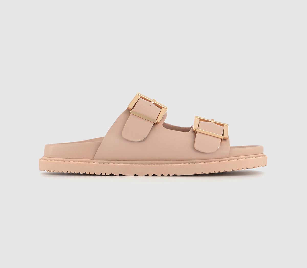 Sunkissed Double Strap Chunky Sliders Beige