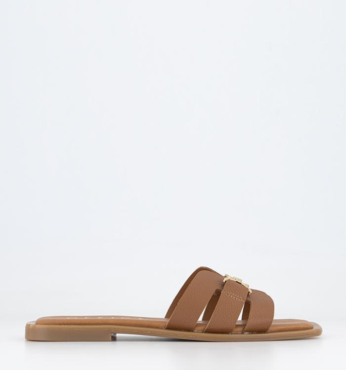 Slide discount sandals leather