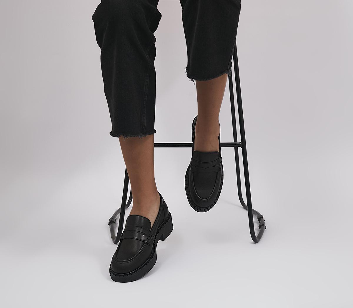 OFFICEWide Fit Favour Chunky LoafersBlack Leather