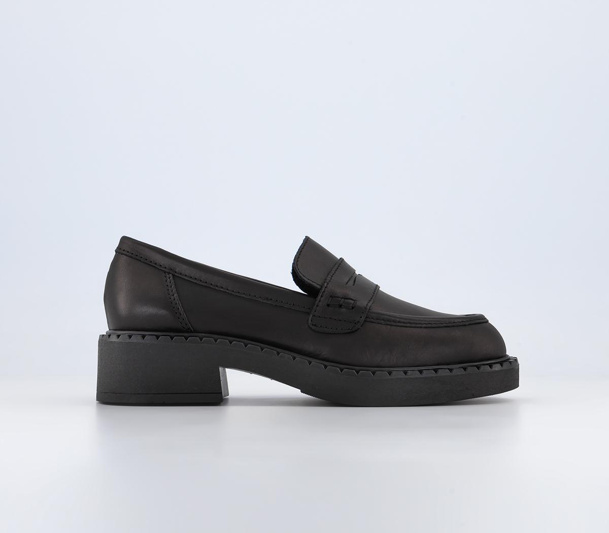 OFFICE Wide Fit Favour Chunky Loafers Black Leather Women’s Loafers