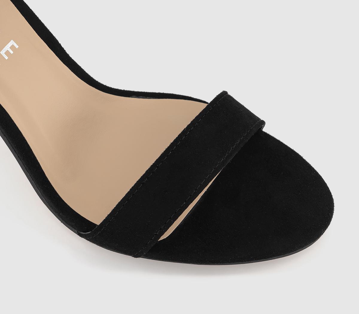 OFFICEHamilton Cut Out Detail Two Part SandalsBlack Faux Suede