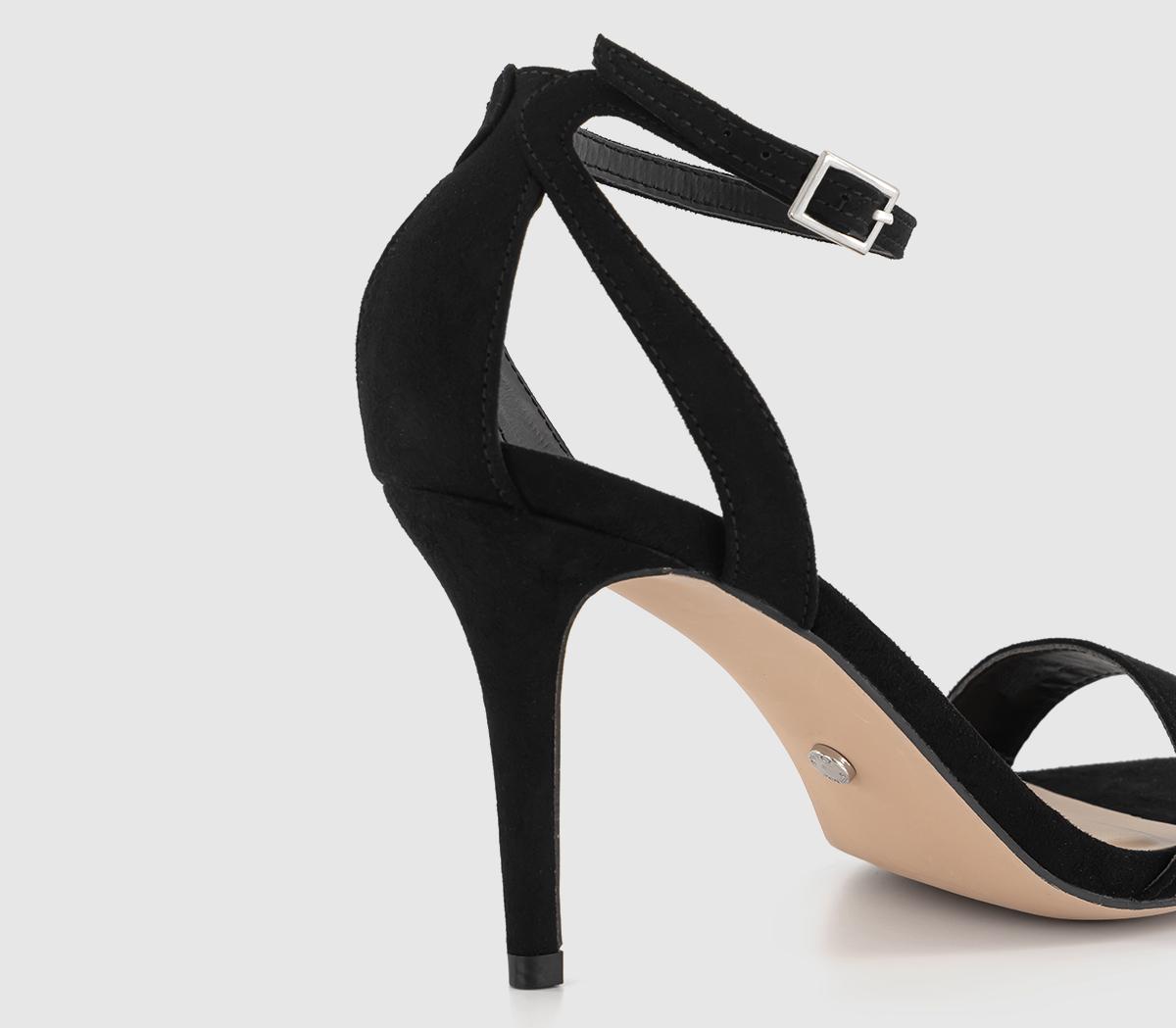 OFFICEHamilton Cut Out Detail Two Part SandalsBlack Faux Suede