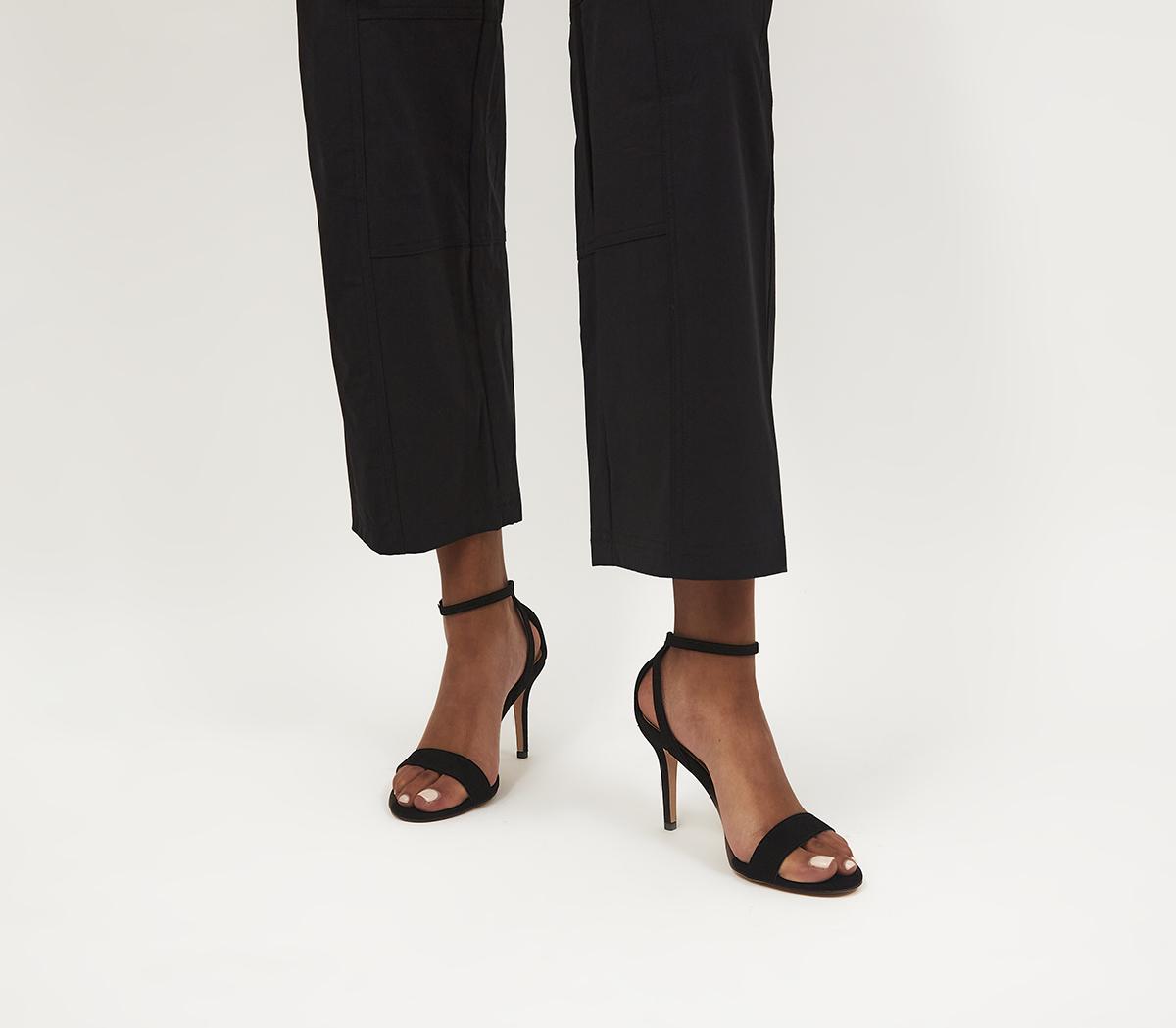 OFFICEHamilton Cut Out Detail Two Part SandalsBlack Faux Suede