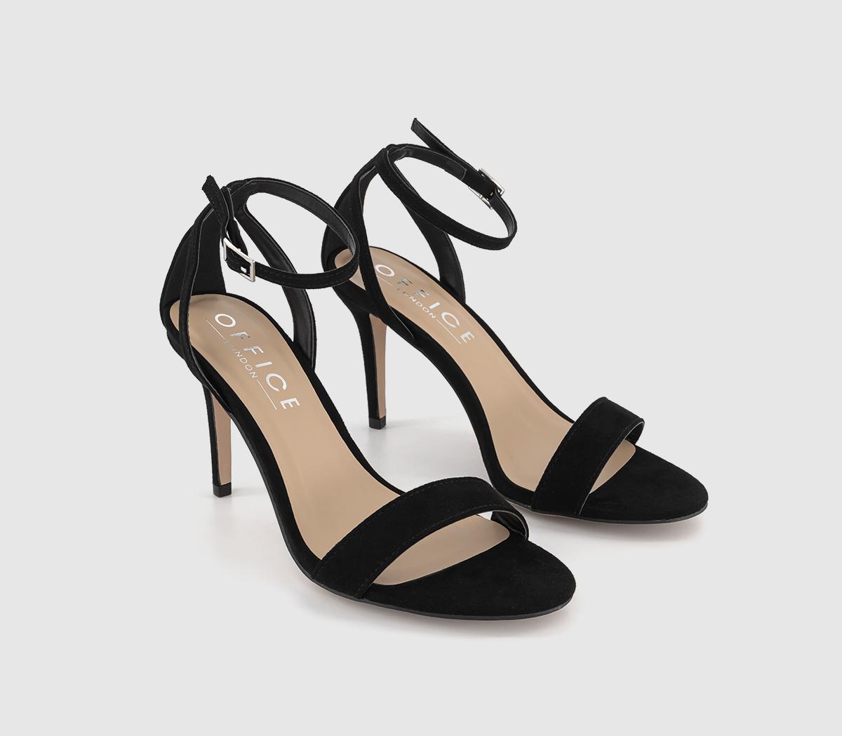 OFFICEHamilton Cut Out Detail Two Part SandalsBlack Faux Suede