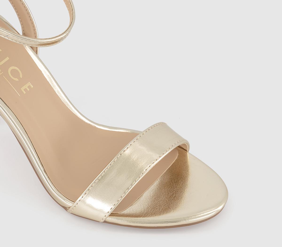 OFFICE Hamilton Cut Out Detail Two Part Sandals Gold - Occasion Shoes