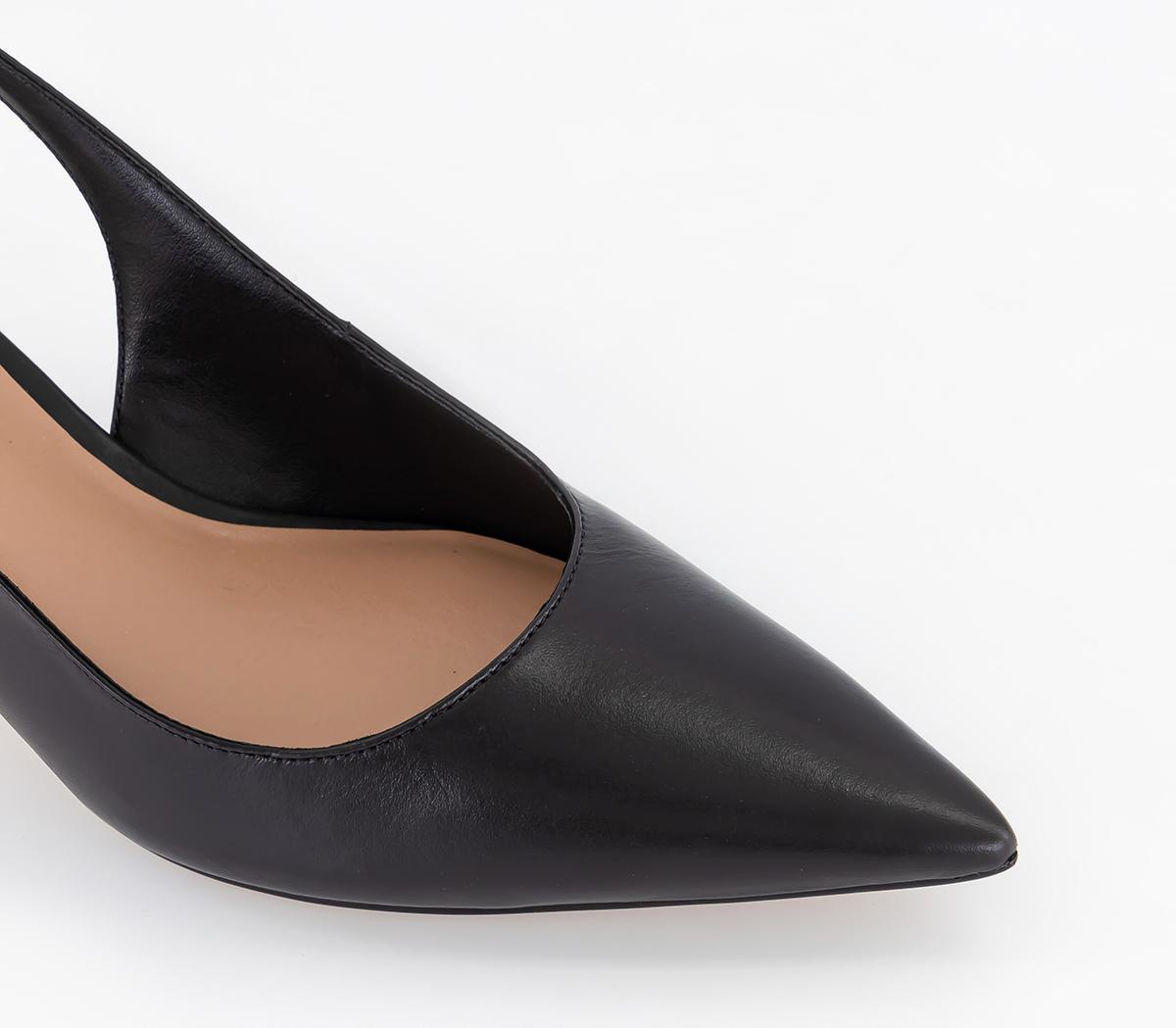 OFFICEMimi Kitten Heel CourtsBlack Leather