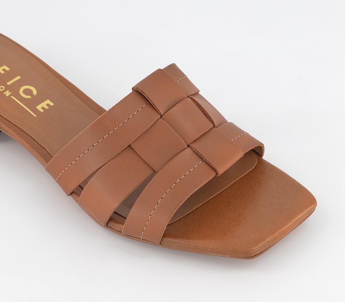 OFFICESantorini Low Block MulesTan Leather