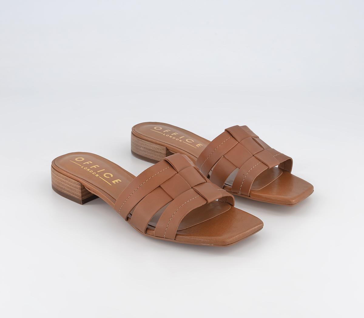 OFFICESantorini Low Block MulesTan Leather