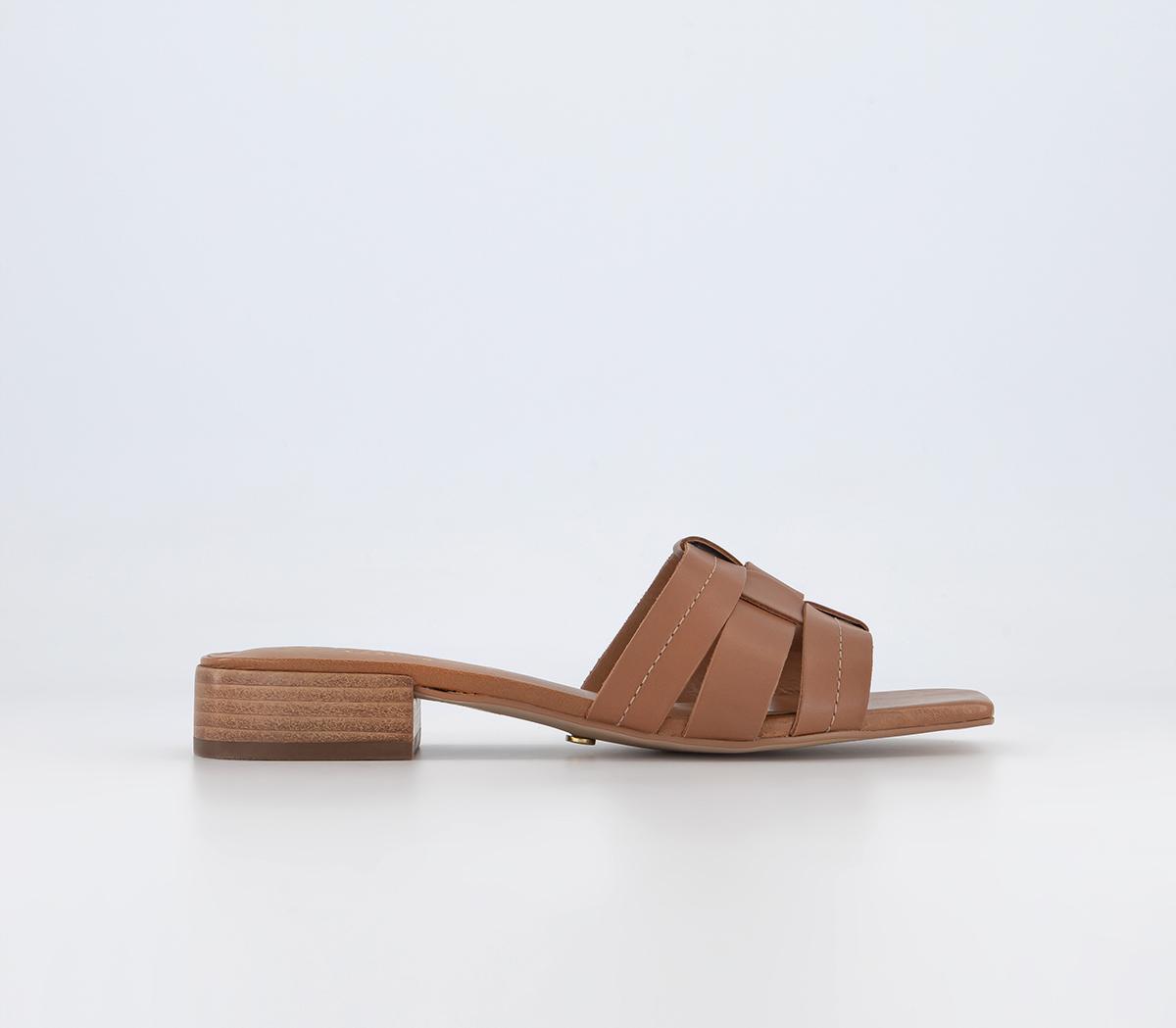 OFFICESantorini Low Block MulesTan Leather