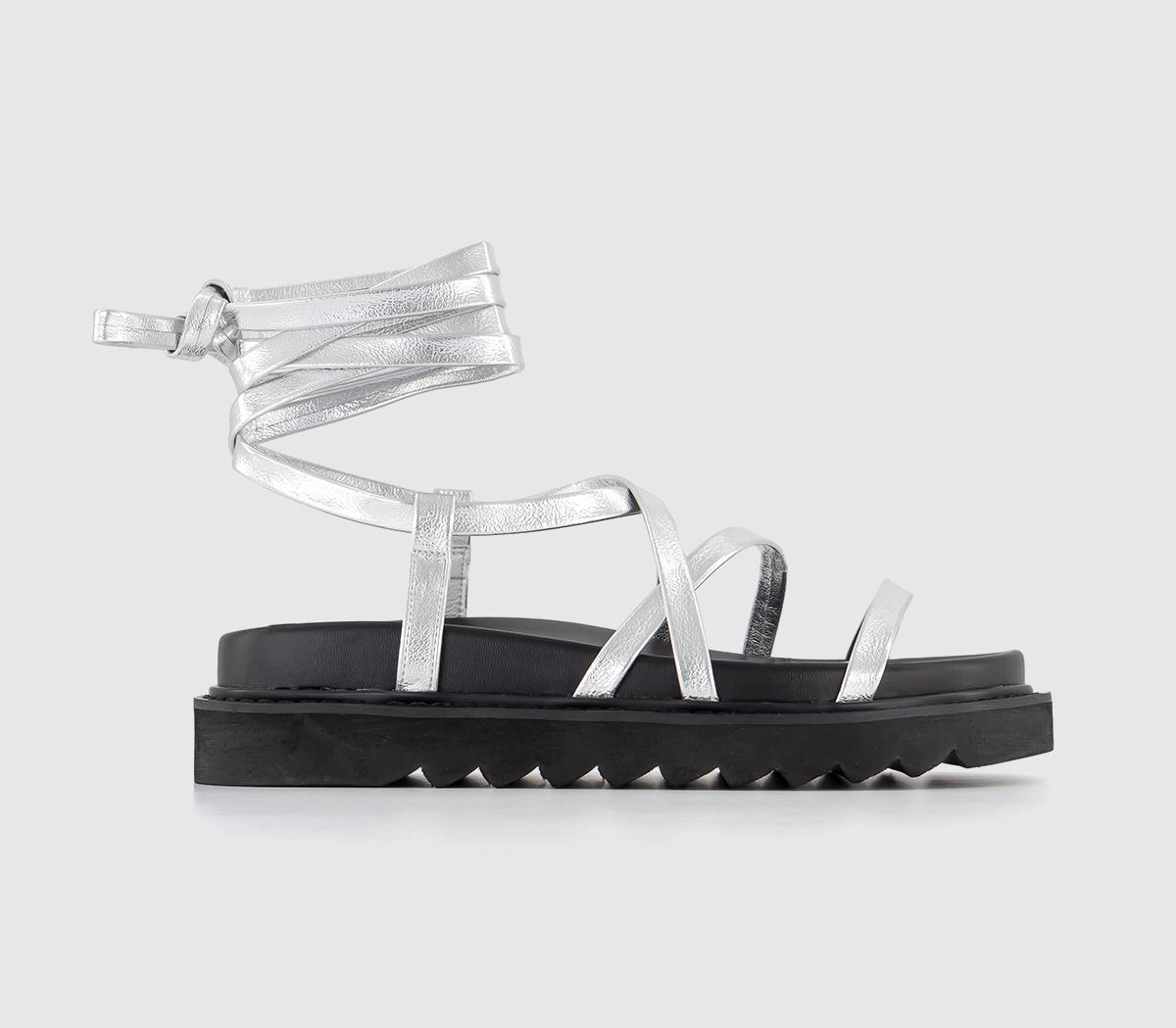 Office sales silver sandals