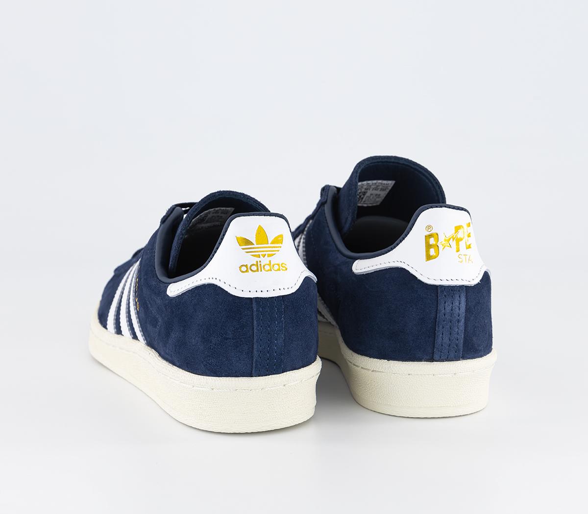 adidas Campus 80s BAPE Trainers Collegiate Navy White Off White - Unisex  Sports