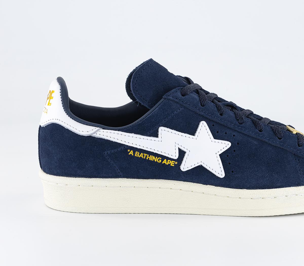 adidas Campus 80s BAPE Trainers Collegiate Navy White Off White ...