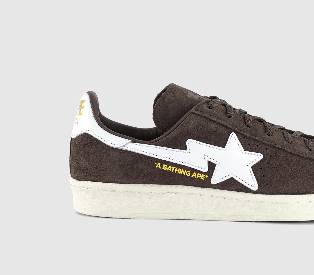 adidas Campus 80s Bape Trainers Brown White Gold Metallic - adidas Campus