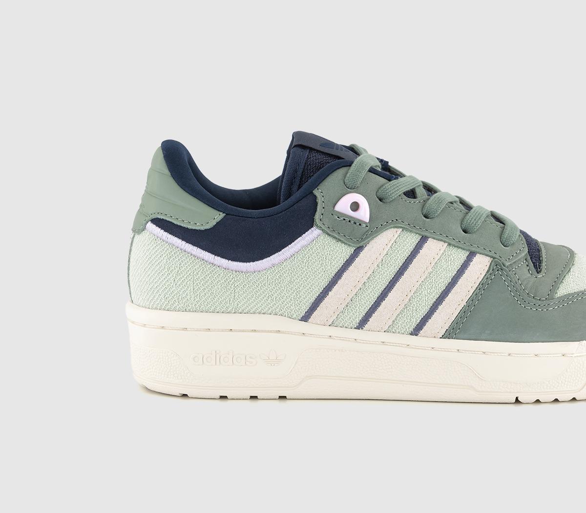 adidasRivalry Low 86 Trainers Linen Green Cream White Silver Green