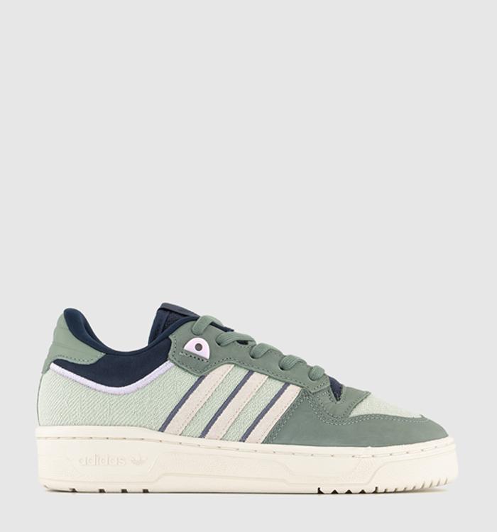 adidas Rivalry Low 86 Trainers Linen Green Cream White Silver Green