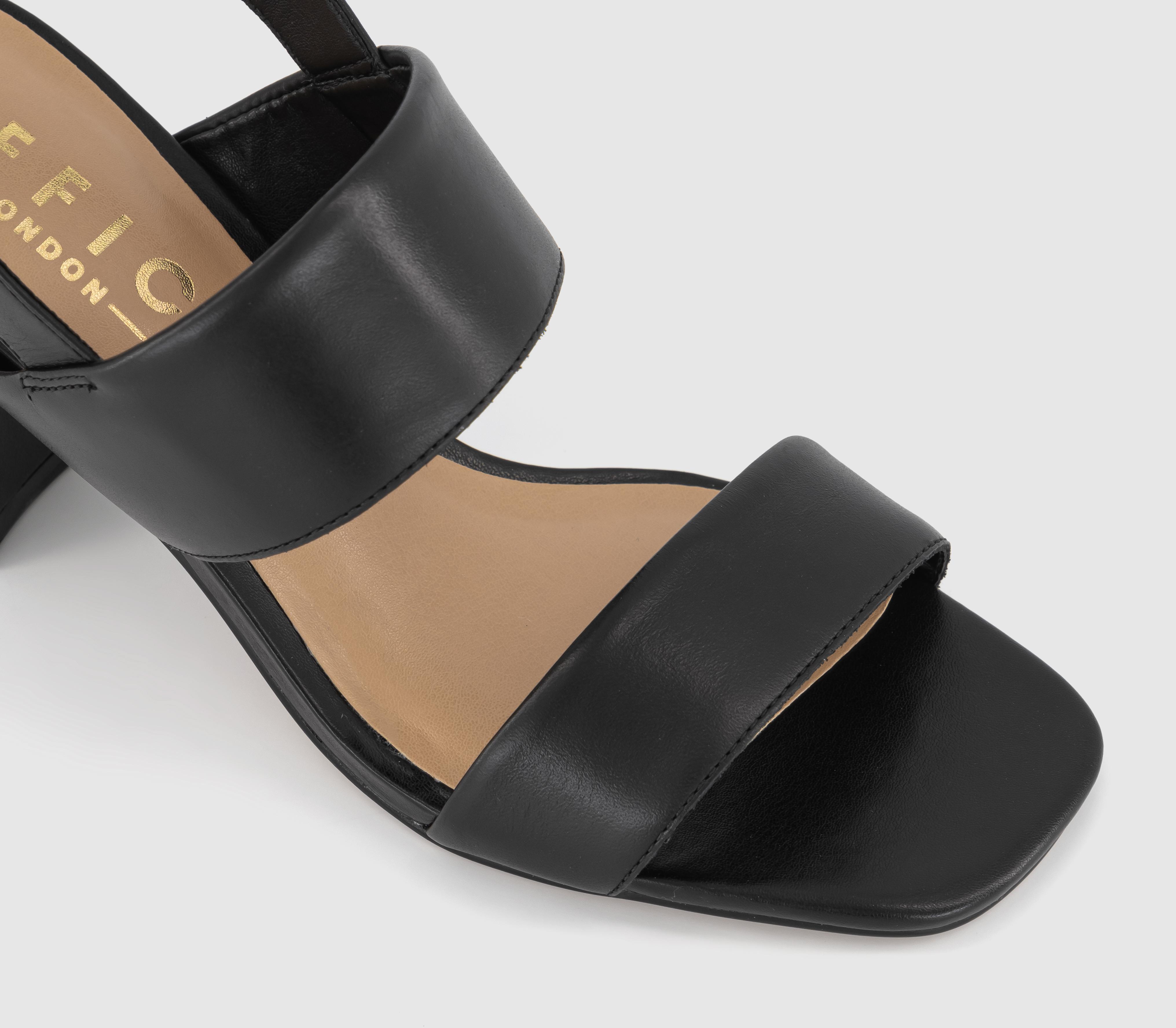 OFFICEMadeline Two Part Block HeelsBlack Leather