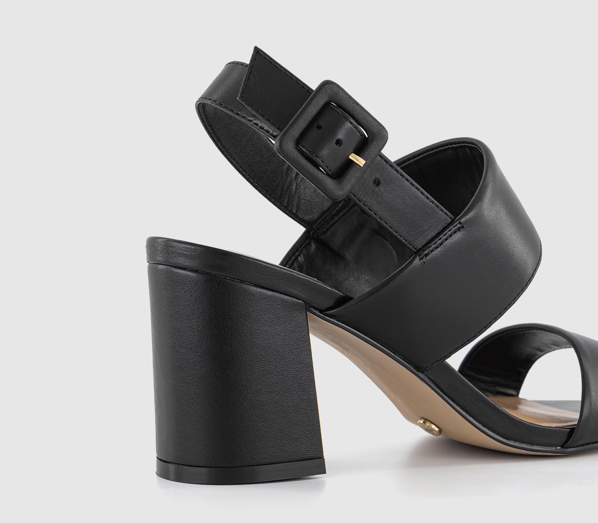 OFFICEMadeline Two Part Block HeelsBlack Leather