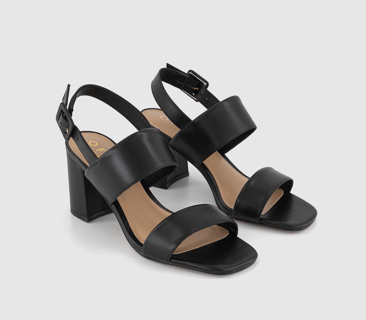 OFFICEMadeline Two Part Block HeelsBlack Leather