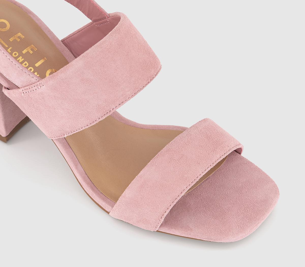 OFFICEMadeline Two Part Block HeelsPink Suede