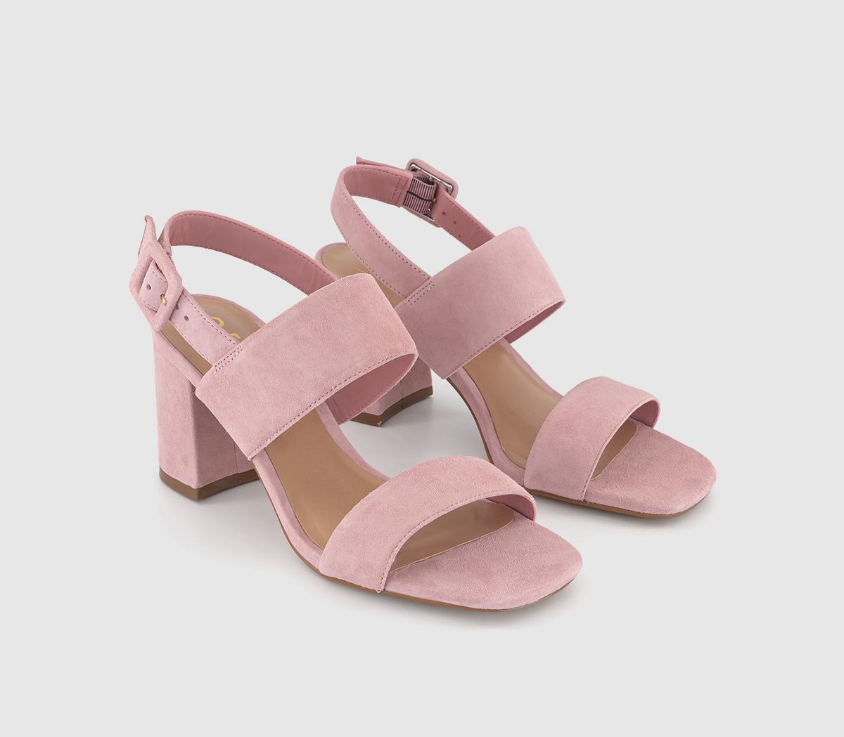 OFFICEMadeline Two Part Block HeelsPink Suede