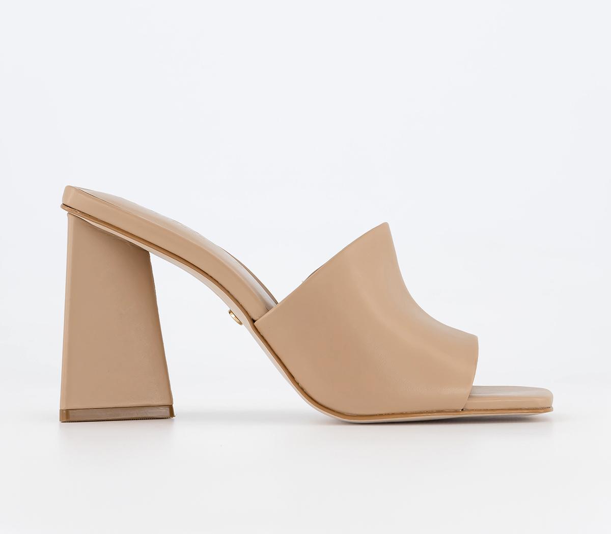 OFFICEHila Triangle Block Heel Mules OFFICEHila Triangle Block Heel MulesCamel Leather