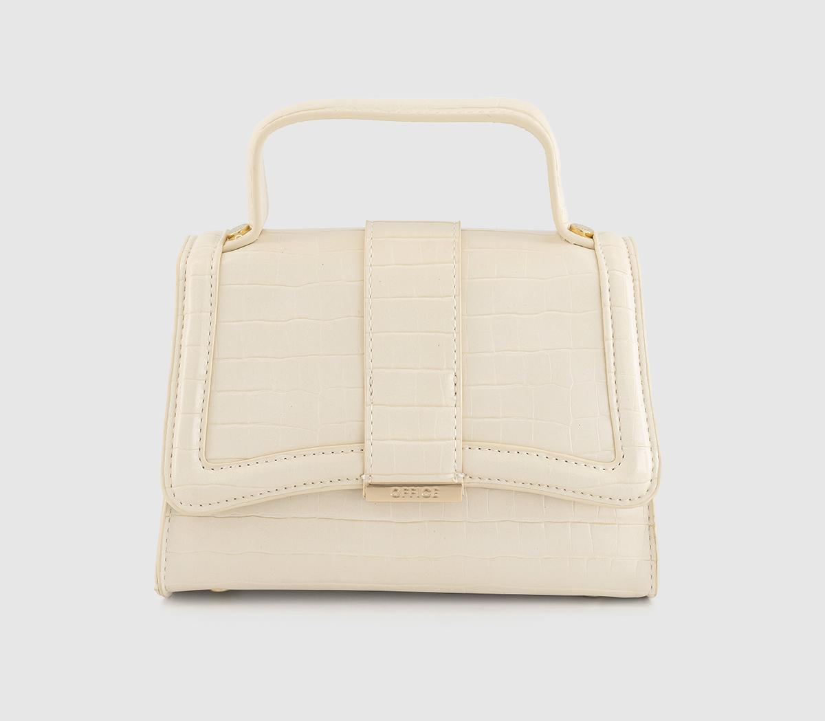OFFICEElle Cross Body Miniature Bag OFFICEElle Cross Body Miniature BagOff White Embossed Croc