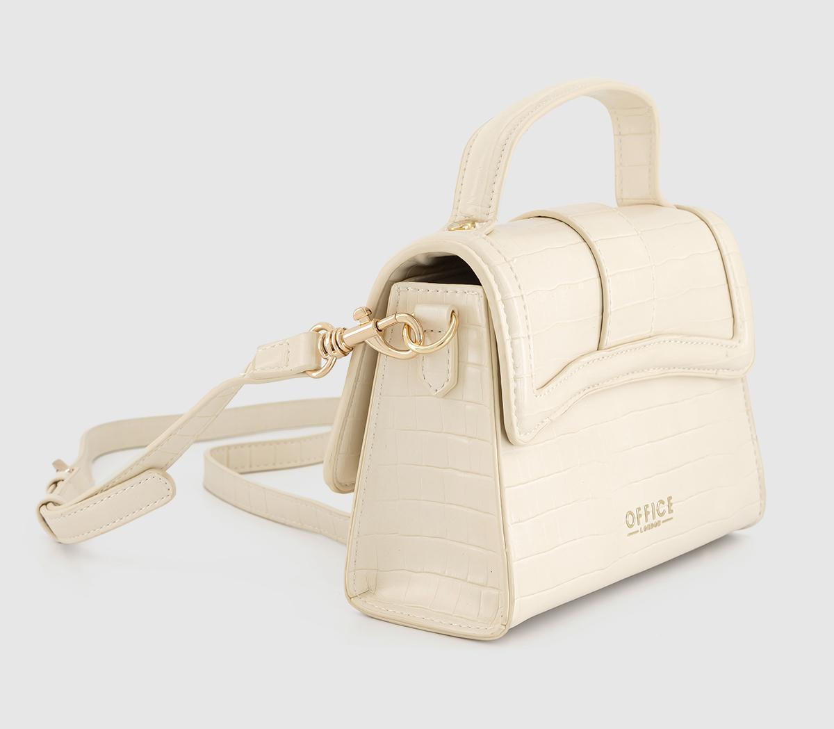 OFFICE Elle Cross Body Miniature Bag OFFICE Elle Cross Body Miniature Bag Off White Embossed Croc