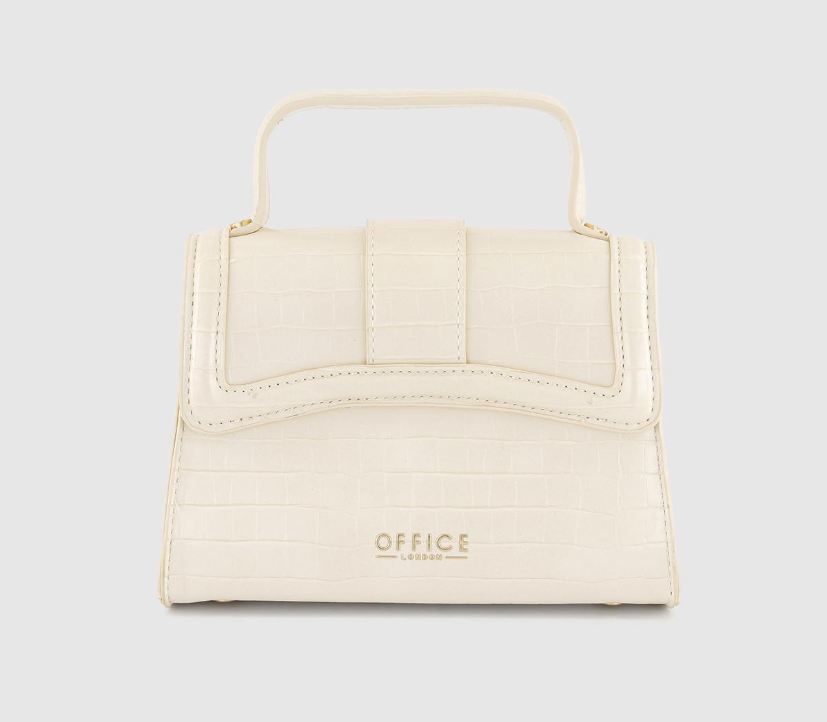 OFFICE Elle Cross Body Miniature Bag OFFICE Elle Cross Body Miniature Bag Off White Embossed Croc