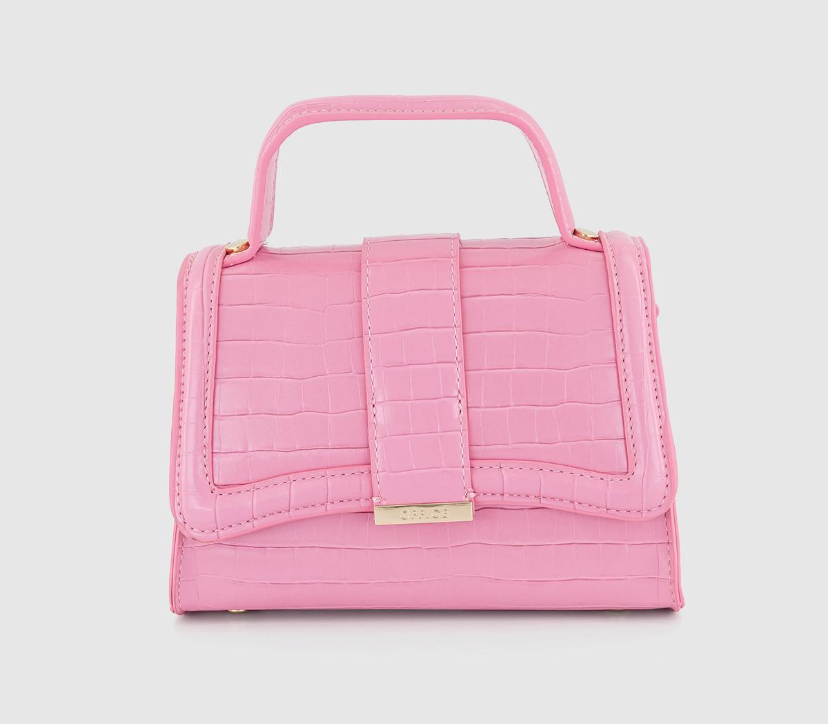 OFFICEElle Cross Body Miniature Bag OFFICEElle Cross Body Miniature BagPink Croc Embossed
