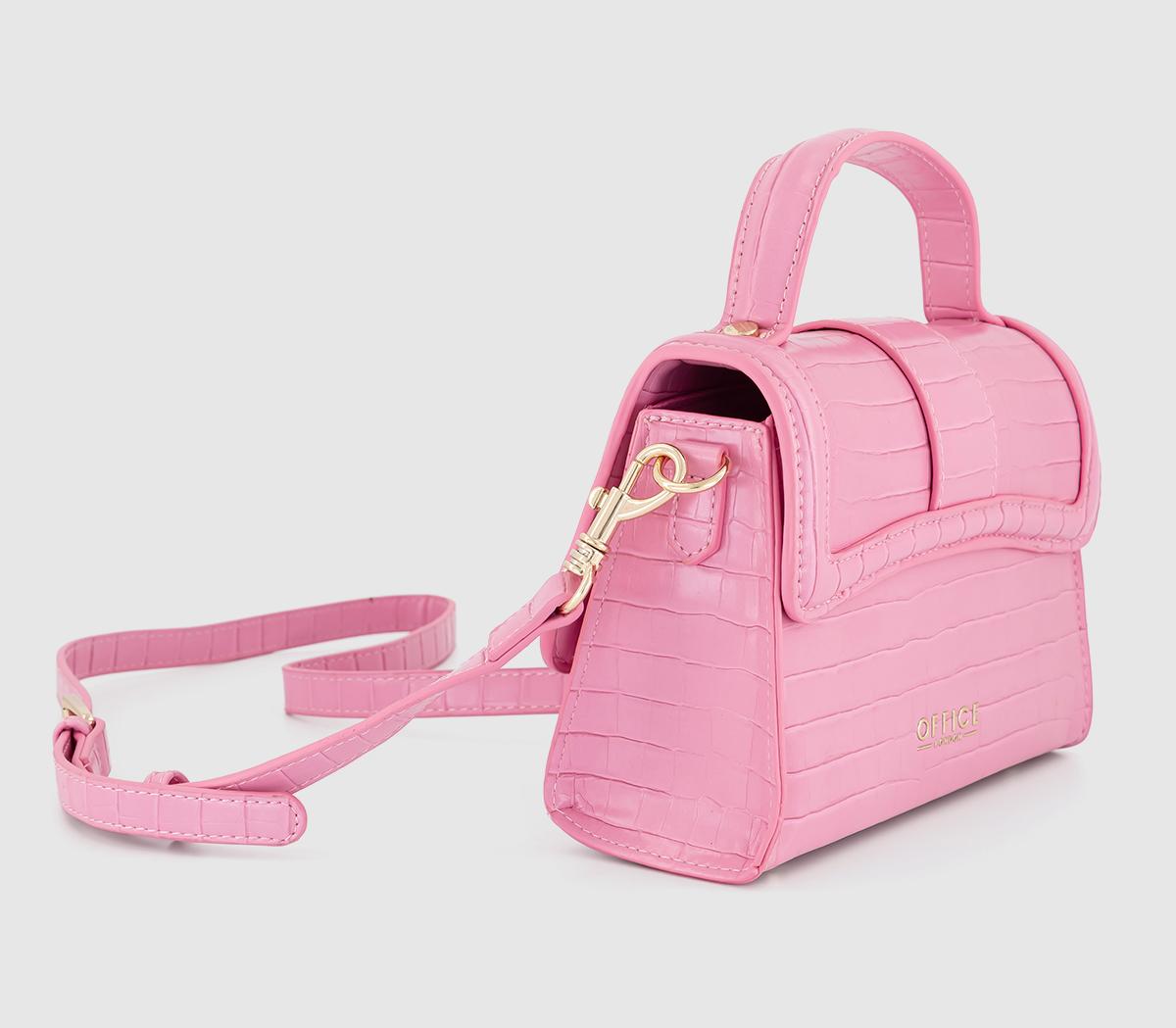 OFFICE Elle Cross Body Miniature Bag OFFICE Elle Cross Body Miniature Bag Pink Croc Embossed
